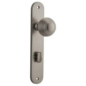 Guildford Knob Oval Backplate Satin Nickel by Iver, a Door Hardware for sale on Style Sourcebook