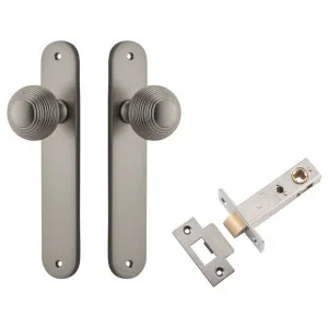 Guildford Knob Oval Backplate Passage Kit Satin Nickel by Iver, a Door Hardware for sale on Style Sourcebook