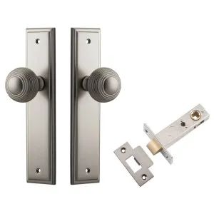 Guildford Knob Stepped Backplate Passage Kit Satin Nickel by Iver, a Door Hardware for sale on Style Sourcebook