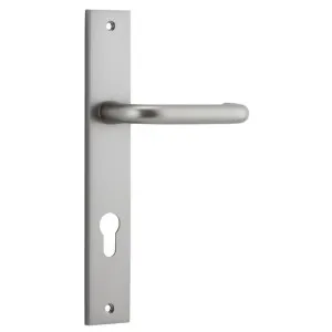 Oslo Lever Rectangular Backplate Satin Nickel by Iver, a Door Hardware for sale on Style Sourcebook