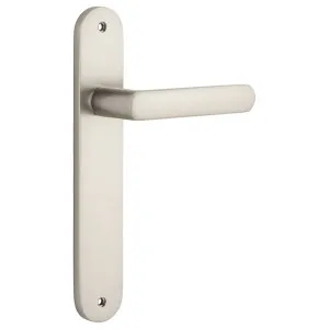 Osaka Lever Oval Backplate Satin Nickel by Iver, a Door Hardware for sale on Style Sourcebook