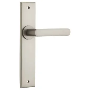 Osaka Lever Satin Nickel Chamfered Backplate by Iver, a Door Hardware for sale on Style Sourcebook