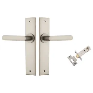 Osaka Lever Chamfered Backplate Passage Kit Satin Nickel by Iver, a Door Hardware for sale on Style Sourcebook