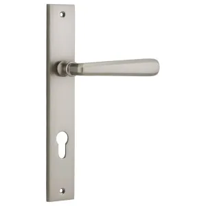 Copenhagen Lever Rectangular Backplate Satin Nickel by Iver, a Door Hardware for sale on Style Sourcebook