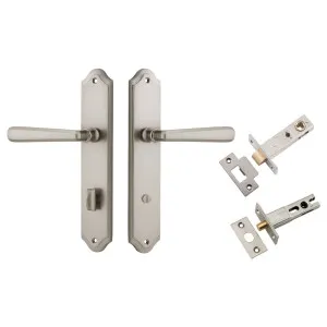 Copenhagen Lever Shouldered Backplate Privacy Kit w Privacy Turn Satin Nickel by Iver, a Door Hardware for sale on Style Sourcebook