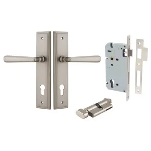 Copenhagen Lever Stepped Backplate Entrance Kit w High Security Lock Satin Nickel by Iver, a Door Hardware for sale on Style Sourcebook