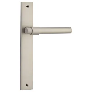 Helsinki Lever Rectangular Backplate Satin Nickel by Iver, a Door Hardware for sale on Style Sourcebook