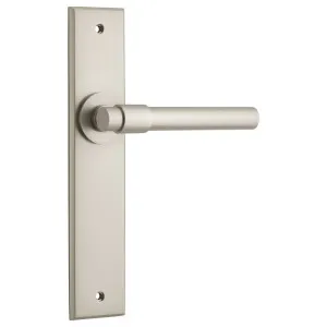 Helsinki Lever Satin Nickel Chamfered Backplate by Iver, a Door Hardware for sale on Style Sourcebook