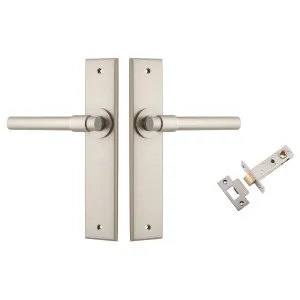 Helsinki Lever Chamfered Backplate Passage Kit Satin Nickel by Iver, a Door Hardware for sale on Style Sourcebook