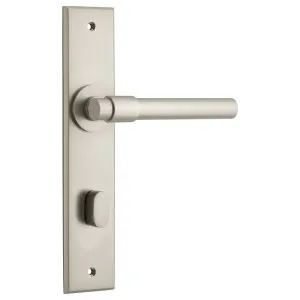 Helsinki Lever Satin Nickel Chamfered Backplate by Iver, a Door Hardware for sale on Style Sourcebook