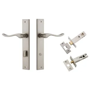Stirling Lever Rectangular Backplate Privacy Kit w Privacy Turn Satin Nickel by Iver, a Door Hardware for sale on Style Sourcebook