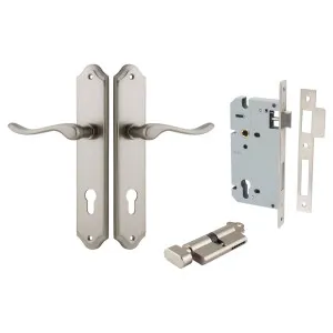 Stirling Lever Shouldered Backplate Entrance Kit w High Security Lock Satin Nickel by Iver, a Door Hardware for sale on Style Sourcebook
