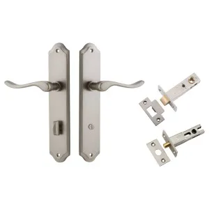 Stirling Lever Shouldered Backplate Privacy Kit w Privacy Turn Satin Nickel by Iver, a Door Hardware for sale on Style Sourcebook