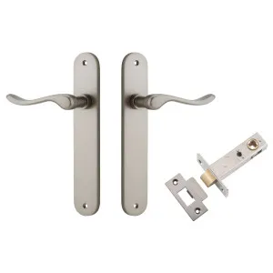 Stirling Lever Oval Backplate Passage Kit Satin Nickel by Iver, a Door Hardware for sale on Style Sourcebook