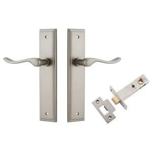 Stirling Lever Stepped Backplate Passage Kit Satin Nickel by Iver, a Door Hardware for sale on Style Sourcebook