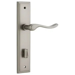Stirling Lever Stepped Backplate Satin Nickel by Iver, a Door Hardware for sale on Style Sourcebook