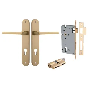 Baltimore Lever Oval Backplate Entrance Kit w High Security Lock Brushed Brass by Iver, a Door Hardware for sale on Style Sourcebook