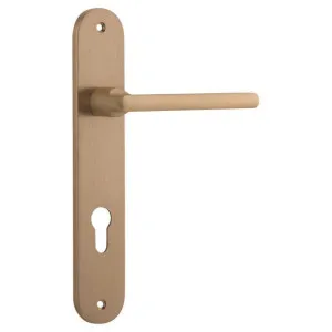 Baltimore Oval 85mm Euro Lever Set Brushed Brass by Iver, a Door Hardware for sale on Style Sourcebook