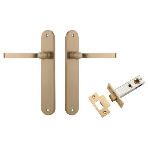 Annecy Lever Oval Backplate Passage Kit Brushed Brass by Iver, a Door Hardware for sale on Style Sourcebook