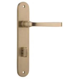 Annecy Lever Oval Backplate Brushed Brass by Iver, a Door Hardware for sale on Style Sourcebook