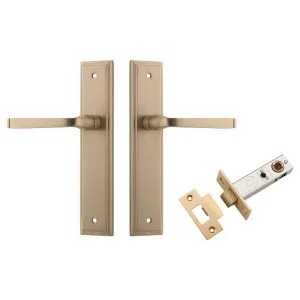 Annecy Lever Stepped Backplate Passage Kit Brushed Brass by Iver, a Door Hardware for sale on Style Sourcebook