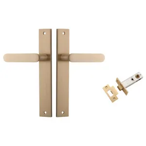 Bronte Lever Rectangular Backplate Passage Kit Brushed Brass by Iver, a Door Hardware for sale on Style Sourcebook