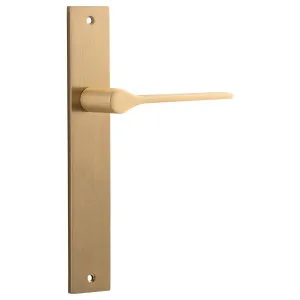 Como Lever Brushed Brass Rectangular Backplate by Iver, a Door Hardware for sale on Style Sourcebook