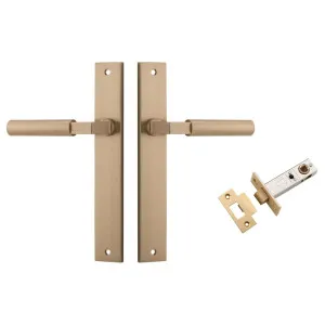Berlin Lever Rectangular Backplate Passage Kit Brushed Brass by Iver, a Door Hardware for sale on Style Sourcebook