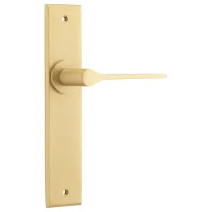 Como Lever Brushed Brass Chamfered Backplate by Iver, a Door Hardware for sale on Style Sourcebook