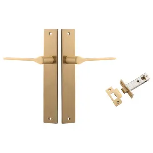 Como Lever Rectangular Backplate Passage Kit Brushed Brass by Iver, a Door Hardware for sale on Style Sourcebook