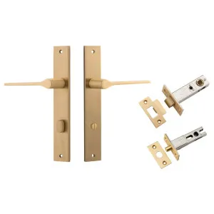 Como Lever Rectangular Backplate Privacy Kit Brushed Brass by Iver, a Door Hardware for sale on Style Sourcebook