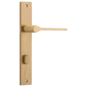 Como Lever Brushed Brass Rectangular Backplate by Iver, a Door Hardware for sale on Style Sourcebook