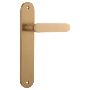 Bronte Lever Brushed Brass Oval Backplate by Iver, a Door Hardware for sale on Style Sourcebook