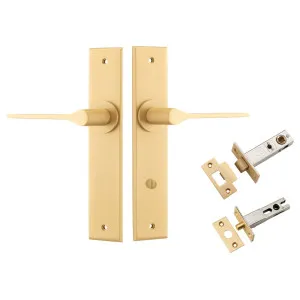 Como Lever Chamfered Backplate Privacy Kit Brushed Brass by Iver, a Door Hardware for sale on Style Sourcebook