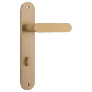 Bronte Lever Brushed Brass Oval Backplate by Iver, a Door Hardware for sale on Style Sourcebook