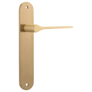 Como Lever Brushed Brass Oval Backplate by Iver, a Door Hardware for sale on Style Sourcebook