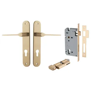 Como Lever Oval Backplate Entrance Kit w High Security Lock Brushed Brass by Iver, a Door Hardware for sale on Style Sourcebook