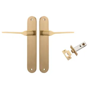 Como Lever Oval Backplate Passage Kit Brushed Brass by Iver, a Door Hardware for sale on Style Sourcebook
