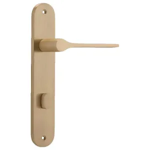 Como Lever Brushed Brass Oval Backplate by Iver, a Door Hardware for sale on Style Sourcebook