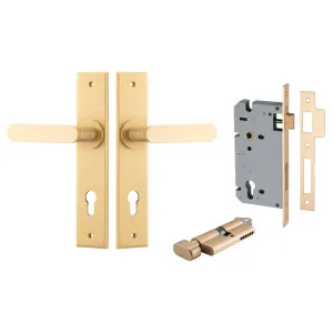 Bronte Lever Chamfered Backplate Entrance Kit w High Security Lock Brushed Brass by Iver, a Door Hardware for sale on Style Sourcebook
