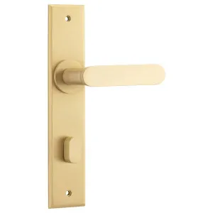 Bronte Lever Brushed Brass Chamfered Backplate by Iver, a Door Hardware for sale on Style Sourcebook