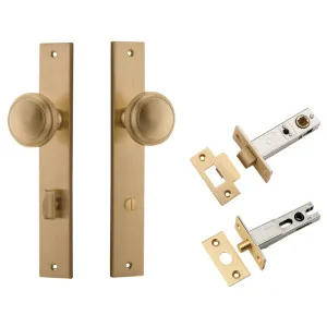 Paddington Knob Rectangular Backplate Privacy Kit w Privacy Turn Brushed Brass by Iver, a Door Hardware for sale on Style Sourcebook