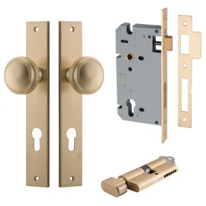 Paddington Knob Rectangular Backplate Entrance Kit w High Security Lock Brushed Brass by Iver, a Door Hardware for sale on Style Sourcebook
