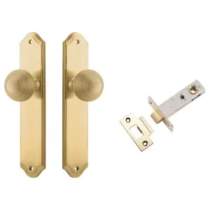 Guildford Knob Shouldered Backplate Passage Kit Brushed Brass by Iver, a Door Hardware for sale on Style Sourcebook