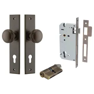 Paddington Knob Chamfered Backplate Entrance Kit w High Security Lock Signature Brass by Iver, a Door Hardware for sale on Style Sourcebook