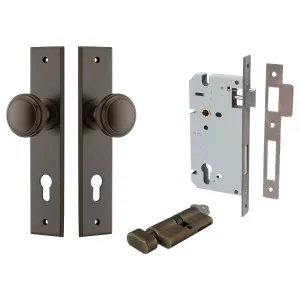 Paddington Knob Chamfered Backplate Entrance Kit w High Security Lock Signature Brass by Iver, a Door Hardware for sale on Style Sourcebook