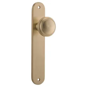 Paddington Knob Oval Backplate Brushed Brass by Iver, a Door Hardware for sale on Style Sourcebook