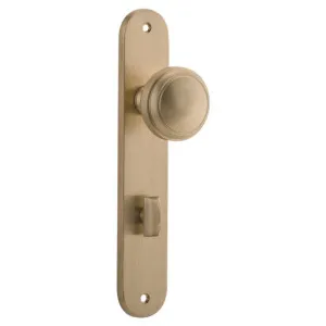 Paddington Knob Oval Backplate Brushed Brass by Iver, a Door Hardware for sale on Style Sourcebook