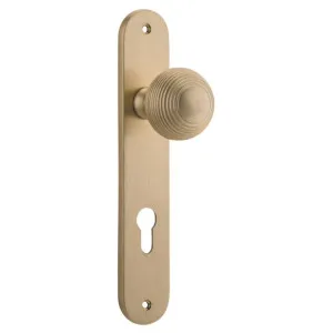 Guildford Knob Oval Backplate Brushed Brass by Iver, a Door Hardware for sale on Style Sourcebook