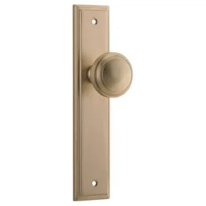 Paddington Knob Stepped Backplate Brushed Brass by Iver, a Door Hardware for sale on Style Sourcebook